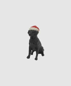 Care 1: Black Dog with Santa Hat | French Country