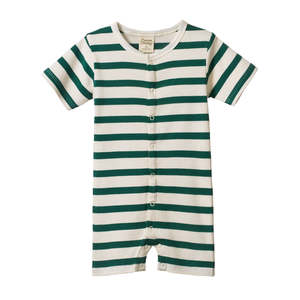 Onesies Sleepwear: SUMMER SLEEPY SUIT || PEPPERMINT HOLIDAY STRIPE | Nature Baby