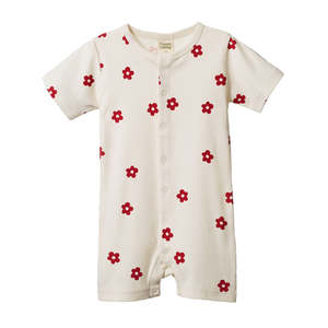 SUMMER SLEEPY SUIT || FLORA RED PRINT | Nature Baby