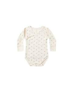 Bodysuits: SIDE SNAP BODYSUIT || BLUE DITSY | Quincy Mae