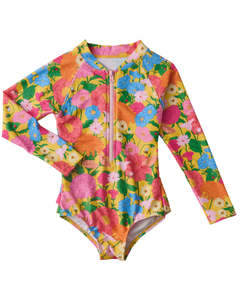 All Wear: Follow The Sun Yellow Long Sleeve Bathers | Kip & Co