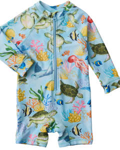 Reef Life Baby Long Sleeve Zip Bathers | Kip & Co