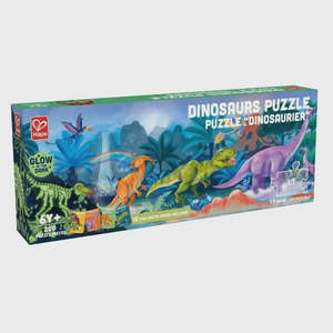 Games Puzzles: 200pc Dinosaur Puzzle Glowing 1.5m | Hape
