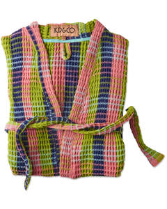 Kip Co: Florida Tartan Waffle Bath Robe | Kip & Co