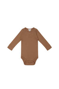 Nb: Organic Cotton Modal Long Sleeve Bodysuit - Baker | Jamie Kay
