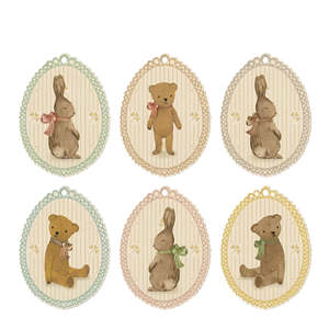 Maileg: Gift Tags Bunnies & Teddies 12pk | Maileg