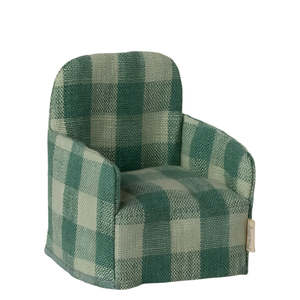 Maileg: Folding Chair Mouse Green Check | Maileg