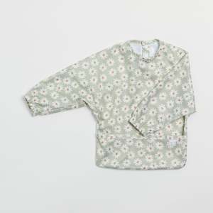 Sleeved Bibs: Sleeved Bib - Wild Daisy Sea Mist Green