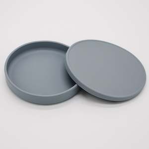 Silicone Dinnerware: Silicone Plate with Lid - Fog