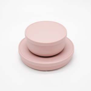 Silicone Dinnerware: Silicone Bowl with Lid - Primrose