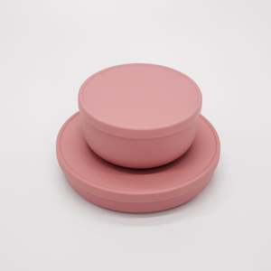 Silicone Bowl with Lid - Dusky Pink