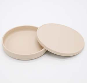 Silicone Plate with Lid - Oat