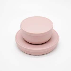 Silicone Dinnerware: Silicone Plate with Lid - Primrose