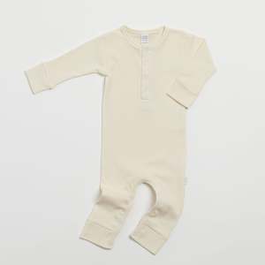Organic Basics 1: Organic Ribbed Romper - Vanilla