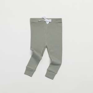 Organic Ribbed Legging - Pistachio