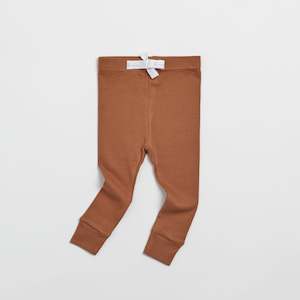 Organic Ribbed Legging - Clay