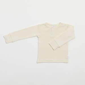 Organic Basics 1: Organic Ribbed Henley - Vanilla