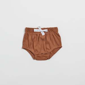Organic Cotton Bloomer: Organic Ribbed Bloomer - Clay