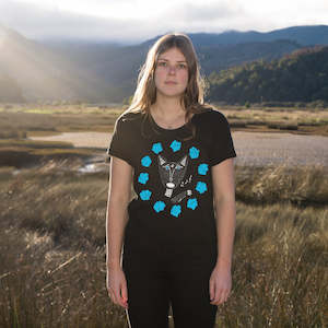 Native Singing Cats Baroness Tee, Cerulean Blue
