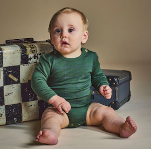 Little Flock Of Horrors: LFOH | RILEY MERINO  BODYSUIT- Forest Check