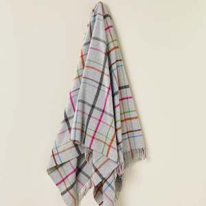 Globofilter Best Selling Index: Windowpane Grey Multi 100% Merino Throw