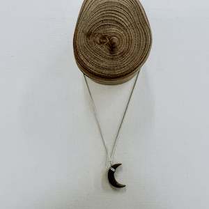 Necklaces: Halio | wooden moon necklace
