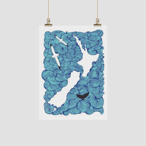 Tea Towels Aprons: Ali Davies Tea Towel - Earth Sea Sky