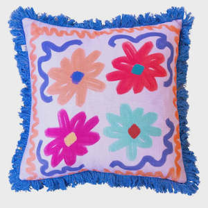 Two+Lou Cushion - Flowers Pink