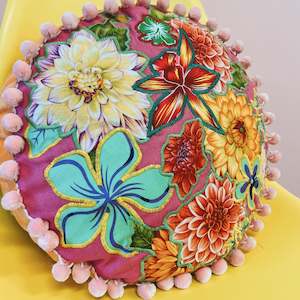 Cushions Blankets Throws: Blue Bell Club | Round Cushion