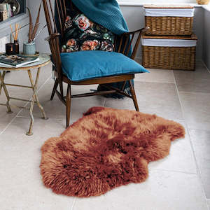 Cushions Blankets Throws: Single Sheepskin | Rust