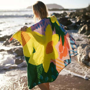 Beach Towels Sarongs: One Hour North Beach Towel - Lushly