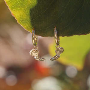Earrings 1: Piwakawaka Huggies | Gold or Silver