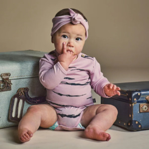 Kids Clothes: LFOH | RILEY MERINO BODYSUIT- Lilac Tiger