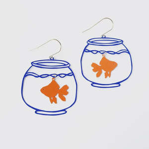 Denz & Co | Goldfish Bowl Dangle Earrings