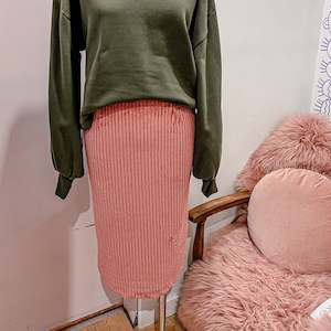 Made In Nelson: Rose Corduroy Pencil Skirt