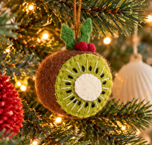 C H R I S T M A S: Kiwi Fruit With Holly