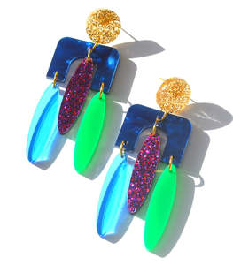 Earrings 1: Mardi Gras | Blue