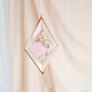 Pressed flower suncatcher - small diamond