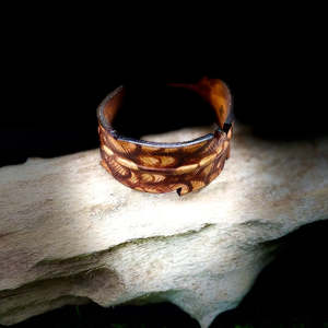 New: Ruru Moon Leather Feather Adjustable Wristband