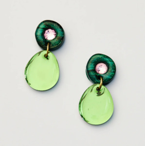 Earrings 1: Jam Gem Earrings - Green