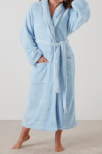 Dressing Gowns: Baksana Manor Robe, WHITE, NIGHT SKY, TURF GREEN, SAXONY BLUE, LIGHT BLUE, BLUSH, RED