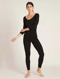Loungewear: Boody 3/4 Sleeve Top (Black) (White)