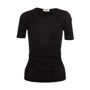 Zenza Short Sleeve NZ Merino Top (Black, Winter White) 751TS