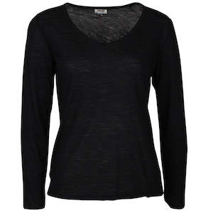 Merino Garments: Zenza Long Sleeve Round Neck Merino (Winter)  (Black) (Navy) 751TL