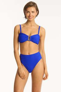 Sea Level Honeycomb U Bar Bandeau Top (Cobalt)