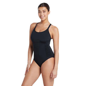 One Piece Swimsuit: Zoggs Multi-way chlorine resistant one Piece (Black)