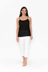 Camis: Orientique 100% Cotton CAMISOLE Top (Black, White, Nude)