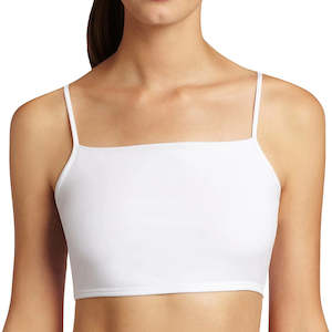 Arianne Pikabu Plain Crop Top/Bralette (White) (Black) 5401