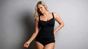 Mastectomy: Funkita -  Ruched One Piece Swimsuit - (Black) Chlorine resistant