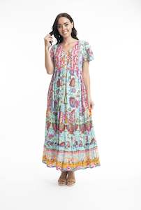 Clothing: Orientique  61622 Varosha Maxi Dress (Turquoise)